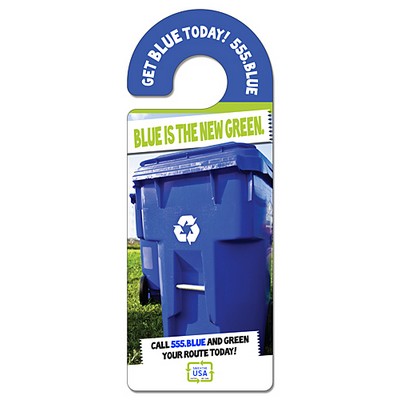 Plastic Door Hanger - 4x10.5 Laminated - Round Handle - 14 pt.