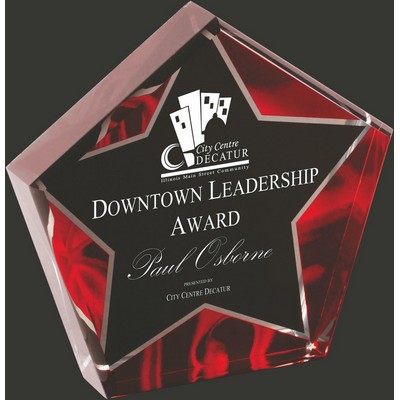Red Summer Heat Star Acrylic Award - 5'' High