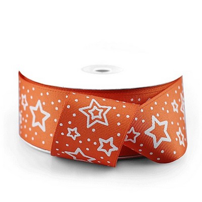Orange Star Print Ribbon