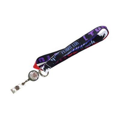 5/8" Sublimated Lanyard w/J-Hoop Clip Or Split Key Ring