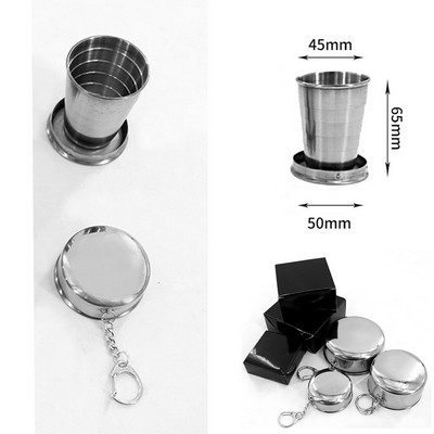 Collapsible Shot Glass Key Chain w/150 ml capacity