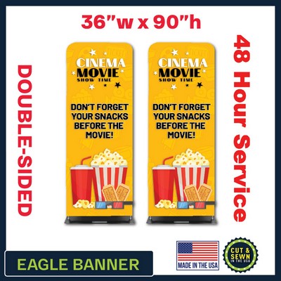 Eagle Tension Fabric 36" W x 90" H | Double-Sided Graphic and Hardware Package - Made in the USA