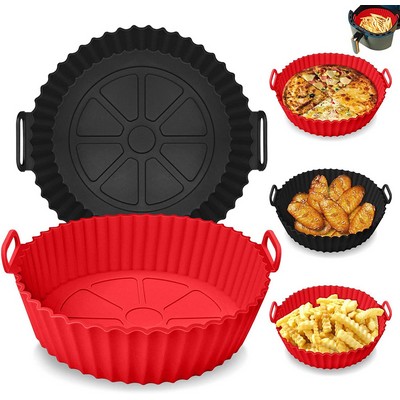 20cm Air Fryer Silicone Pot, Air Fryer Silicone Basket Bowl