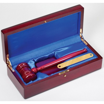 Rosewood Finish Gavel Set