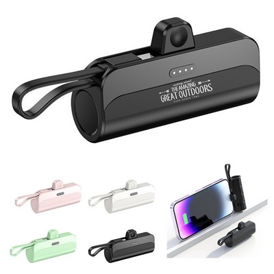 5000mAh Power Bank with Built-in Cable