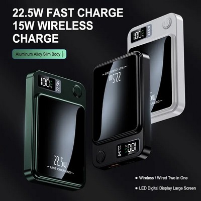 PD 22.5W Quick Charger Magnetic Mini Wireless Power Bank 10000mah