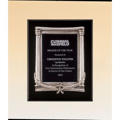 Airflyte Series Black Plaque w/ Antique Silver Frame Casting (10 1/2"x13")
