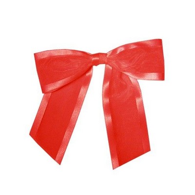 Organza Pre-Tied Bow w/Satin Edge