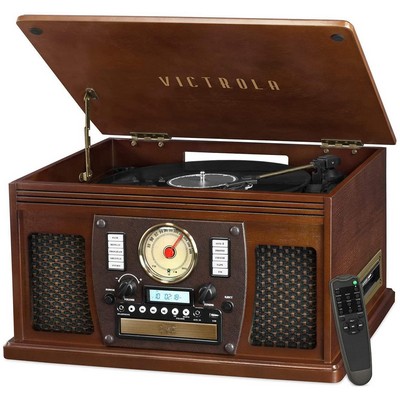 Victrola 8-in-1 Bluetooth Record Player & Multimedia Center - Turntable - Espresso