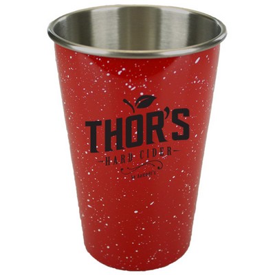 16 Oz. Red with specs Single Wall Stainless Tumbler