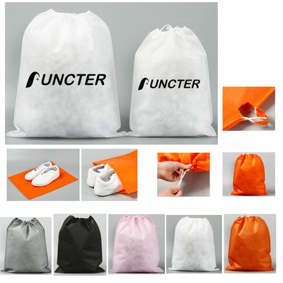 10" x 11.8" Non-Woven Drawstring Bag Travel Storage Bags For Clothes Shoes