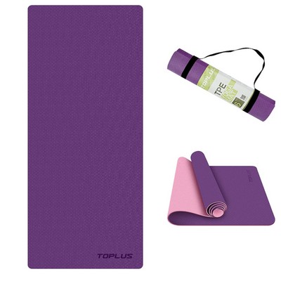 Tpe Yoga Mat With Carrying Strap