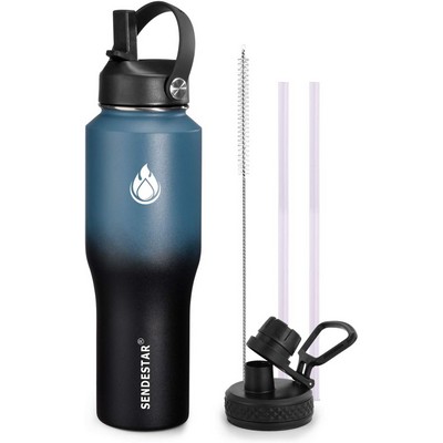 Slim outline 32oz Stainless Steel Water Bottle, Double Wall Vacuum Insulated Water Bottle