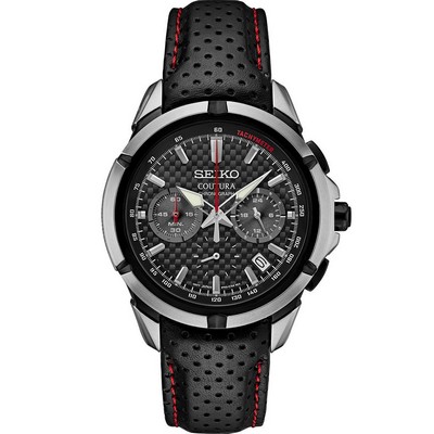 Seiko Coutura SS Quartz Chronograph Black Dial Watch