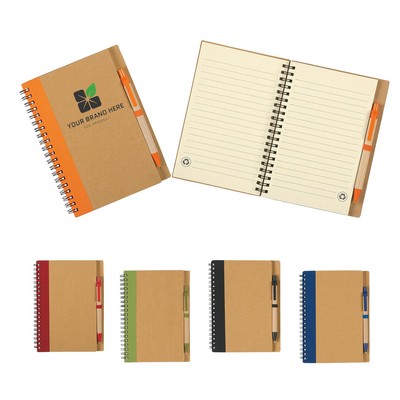 Eco Bamboo Spiral Notebook with Pen