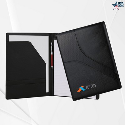 Leatherette Padfolio with Interior Pockets, Pen Holder & Notepad