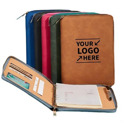 A5 Multifunction Business Binder Notebook Zipper Folder Bag