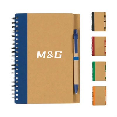 Kraft Paper Journals Hardcover Notebook With Pen