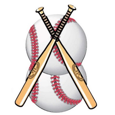 Baseballs & Bats Gift Shop Magnet w/ Full Magnetic Back (2 Square Inch)