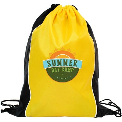 Two Tone Sided Drawstring Tote Bags