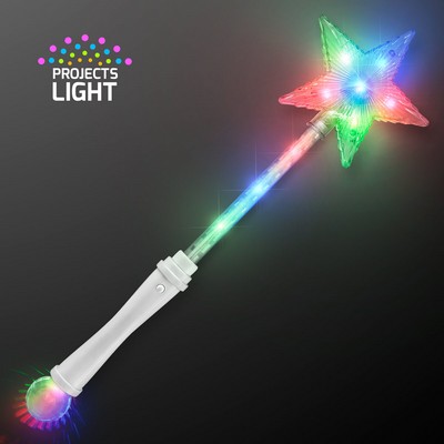 Custom Light Up White Super Star Princess Wand - BLANK