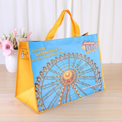 Shiny Laminated Non-Woven Tropic Shopper Tote Bag