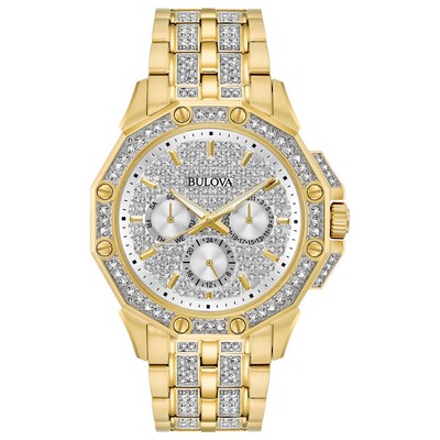 Bulova® Octava Collection Crystal Watch w/Gold Tone Bracelet