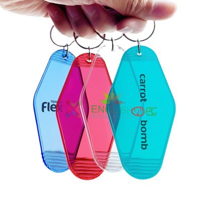 Clear Vintage Motel Keychain