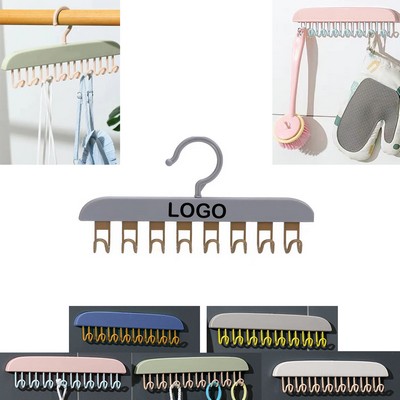 Multifunction Plastic Hanger With 8 Hooks