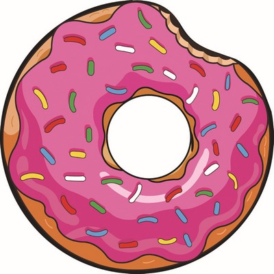 63 x 63 inch Doughnut Custom Shape Towel Shape Soft Microfiber Beach Towels - One Side Printing