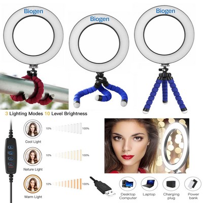 Promotek iBank® 8" Ring Light with Tripod Stand (Blue)