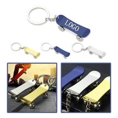Zinc Alloy Metal Skateboard Keychain Fidget Toy