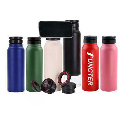 Magnetic Phone Mount Stainless Steel Water Bottle 25 oz.