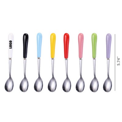 5.74'' Ceramic Handle Steel Spoon