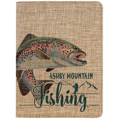 7" x 9" Sublimatable Burlap Small Portfolio with Notepad