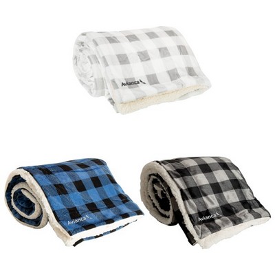 Mink Sherpa Blanket - Plaid