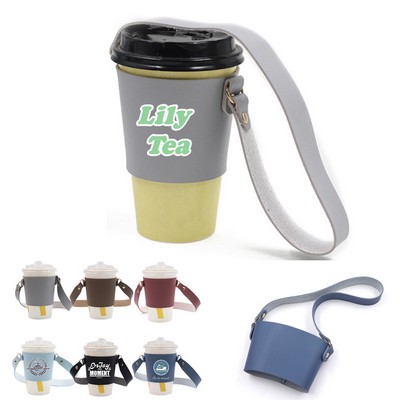 PU Leather Coffee Cup Sleeve Holder