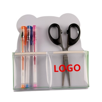 Magnetic Storage PVC Holder w/Two Pouches