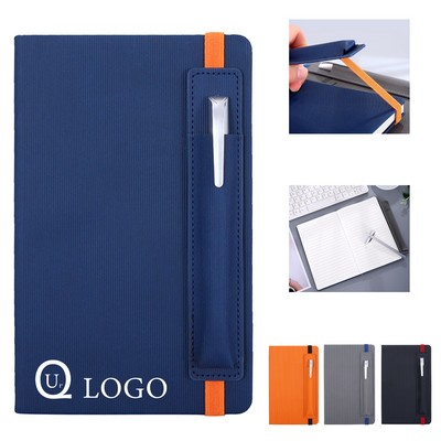 A5 Strap-Bound Pen-Insert Notebook