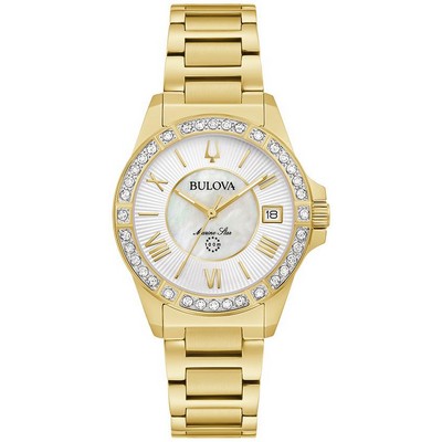 Bulova Watches Ladies' Marine Star Diamond Case Stainless Steel Bracelet Watch