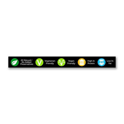 Highest quality High Impact Polystyrene (HIPS) -1.25x36-shelf strip. Full Color. Low Minimums