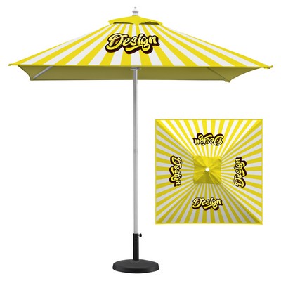 7' Heavy Duty Square Aluminum Market Umbrella (Full Color)