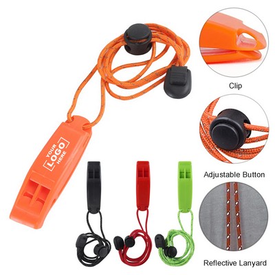 Emergency Survival Whistles with Lanyard