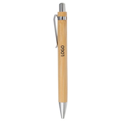 Bamboo Ballpoint Pen W/ Clip