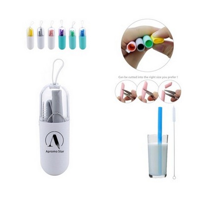 Silicone Straw in Capsule Case