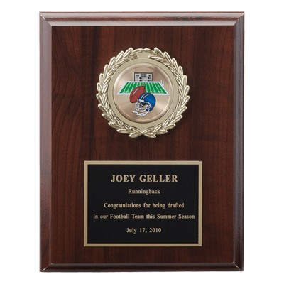 Plaque w/Black Plate & Plastic Leaf Wreath Takes Insert (7"x 9")