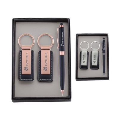 Pen & Black Copper Keychain Gift Set