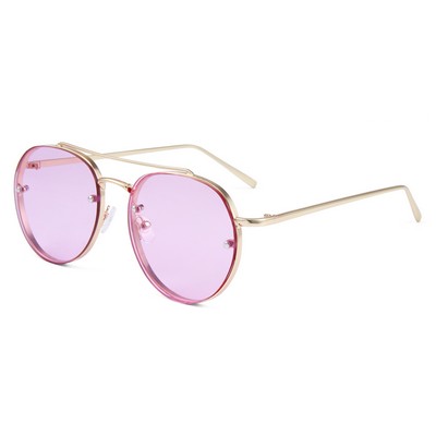 Sunglasses - Purple Lenses - Gold Frames