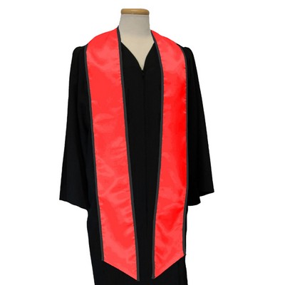 Red with Black Binded Edge Graduation Stole