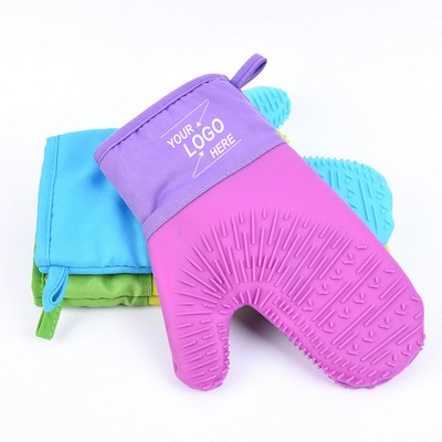 Heat Resistant Silicone Kitchen Gloves with Cotton Lining